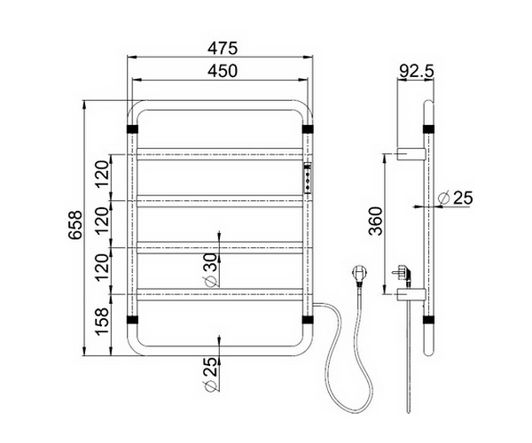 полотенцесушитель ALLEN BRAU PRIORITY S 475х658